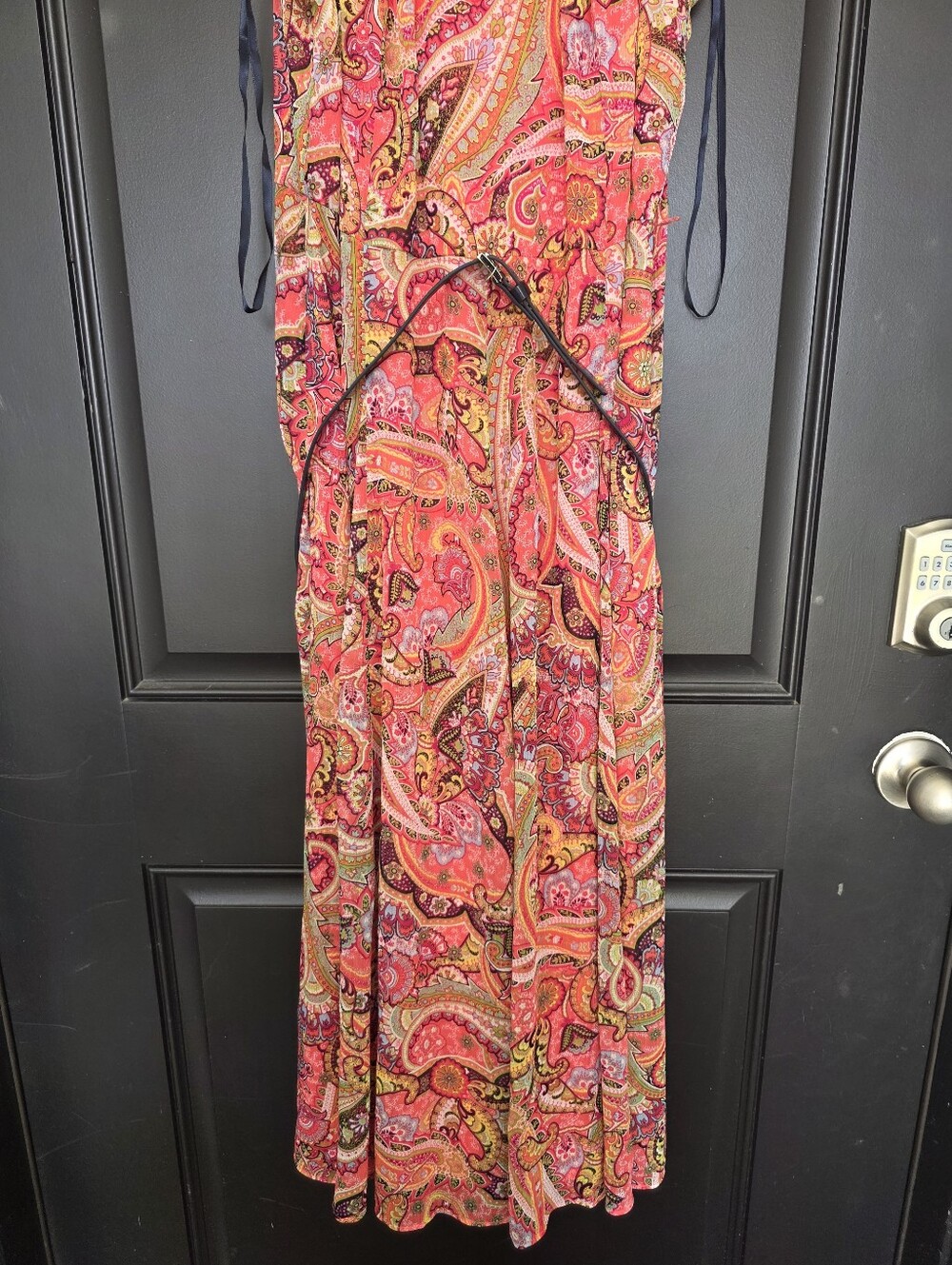 NWT Tommy Hilfiger Paisley Maxi Dress Pink Coral Sleeveless Size 14 $129 - Picture 3 of 8